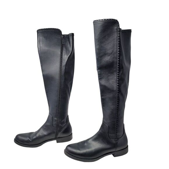 Franco Sarto Vegan L-Charlotte Womens Black Over The Knee Boots 9.5 Equestrian - Picture 6 of 13